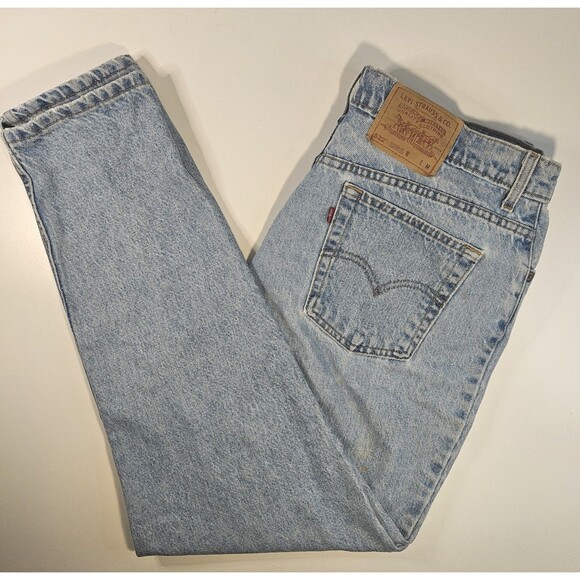 Vintage Levis 522 Jeans Womens 18 Blue Tapered Fit High Rise Tapered Leg USA 90s - Picture 1 of 8